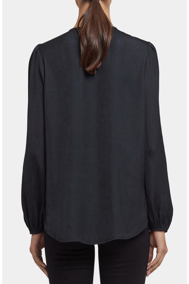 Elsie Tie Neck Satin Top, Alternate, color, BLACK