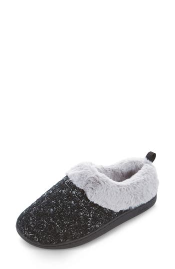 Floopi Knit Faux Fur Lined Slipper In Black
