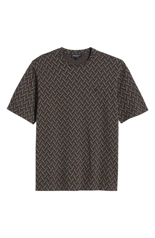 Emporio Armani Cotton Geometric Print T-shirt In Dark Grey
