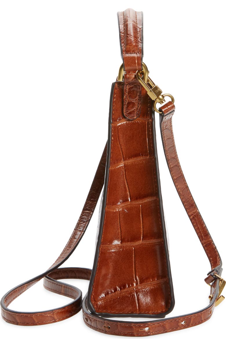 STAUD Mini Rey Croc Embossed Leather Crossbody Bag, Alternate, color,