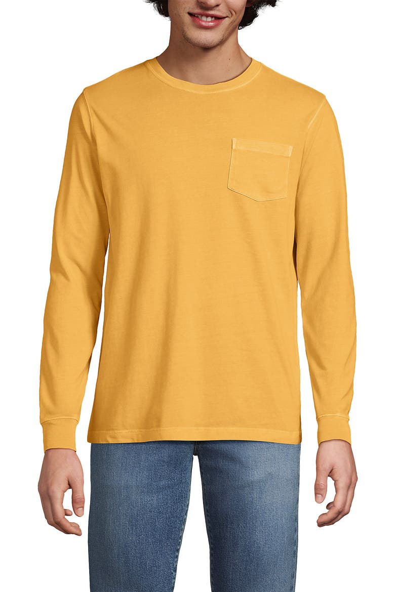 Super-T Long Sleeve T-Shirt with Pocket, Main, color, Washed Mango Garment Dye