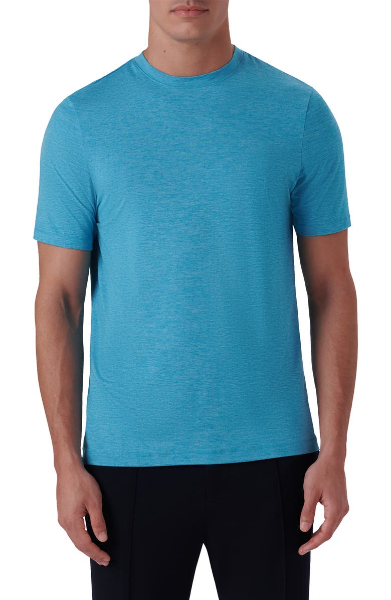 Bugatchi Crewneck T-Shirt, Main, color, Aqua