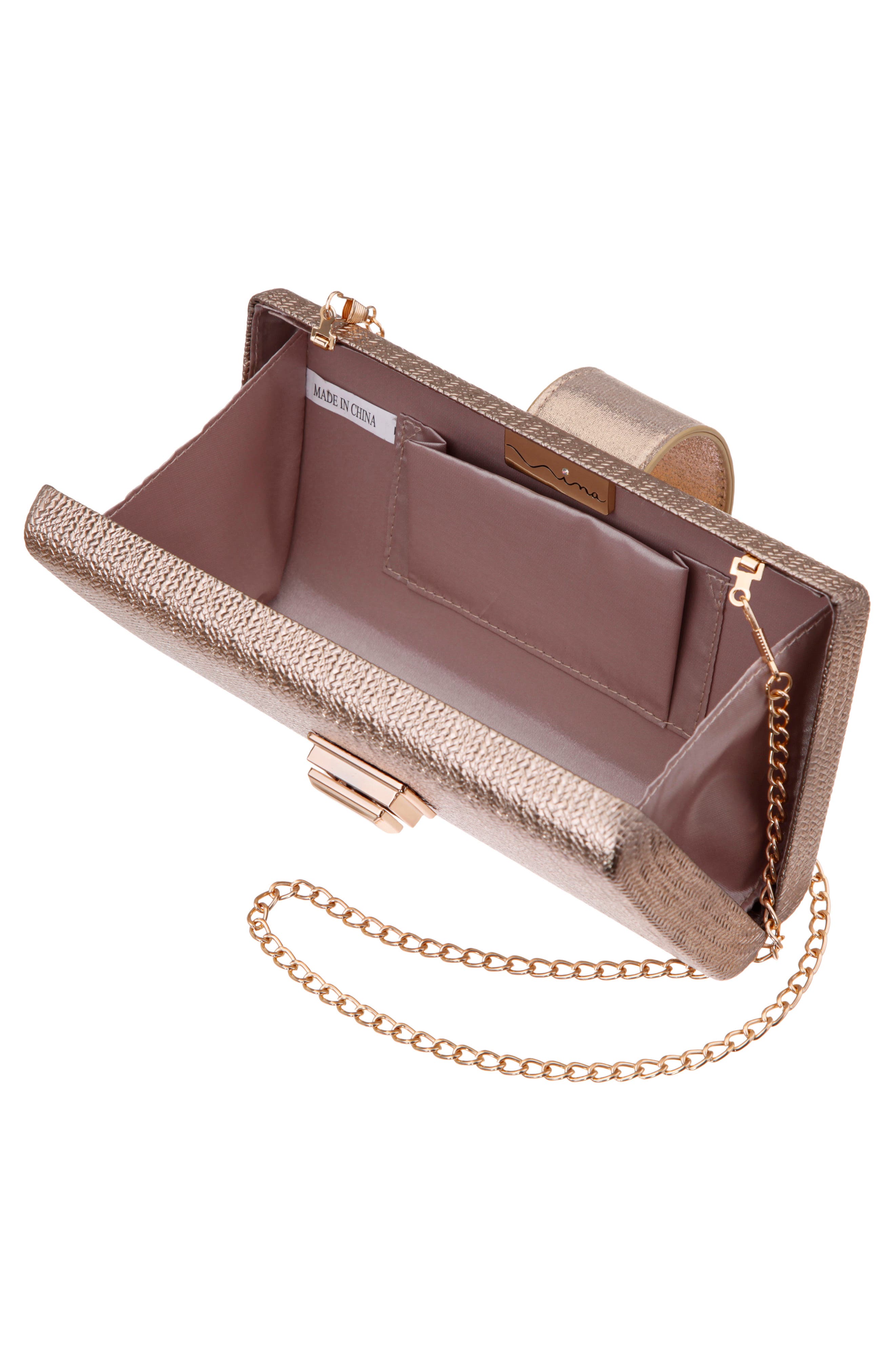 Presly Faux Leather Clutch, Alternate, color, ANTIQUE GOLD