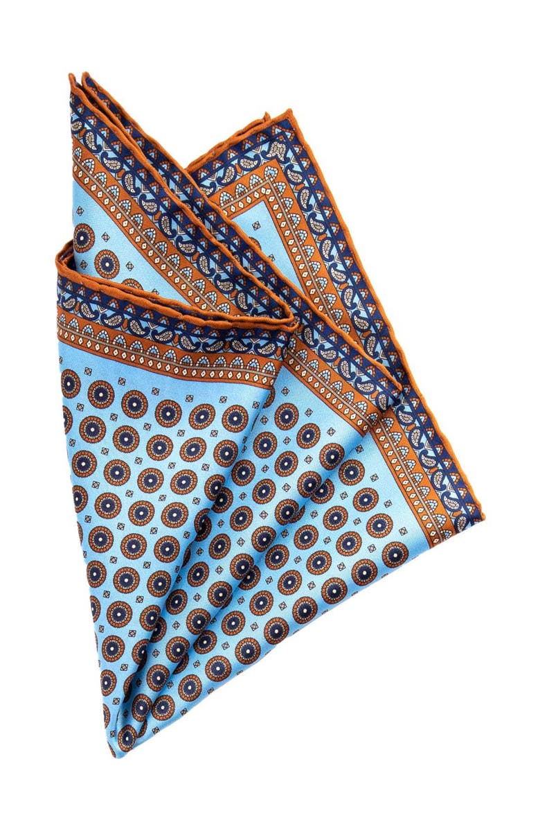 Elizabetta Imola - Silk Pocket Square for Men, Alternate, color, Sky Blue
