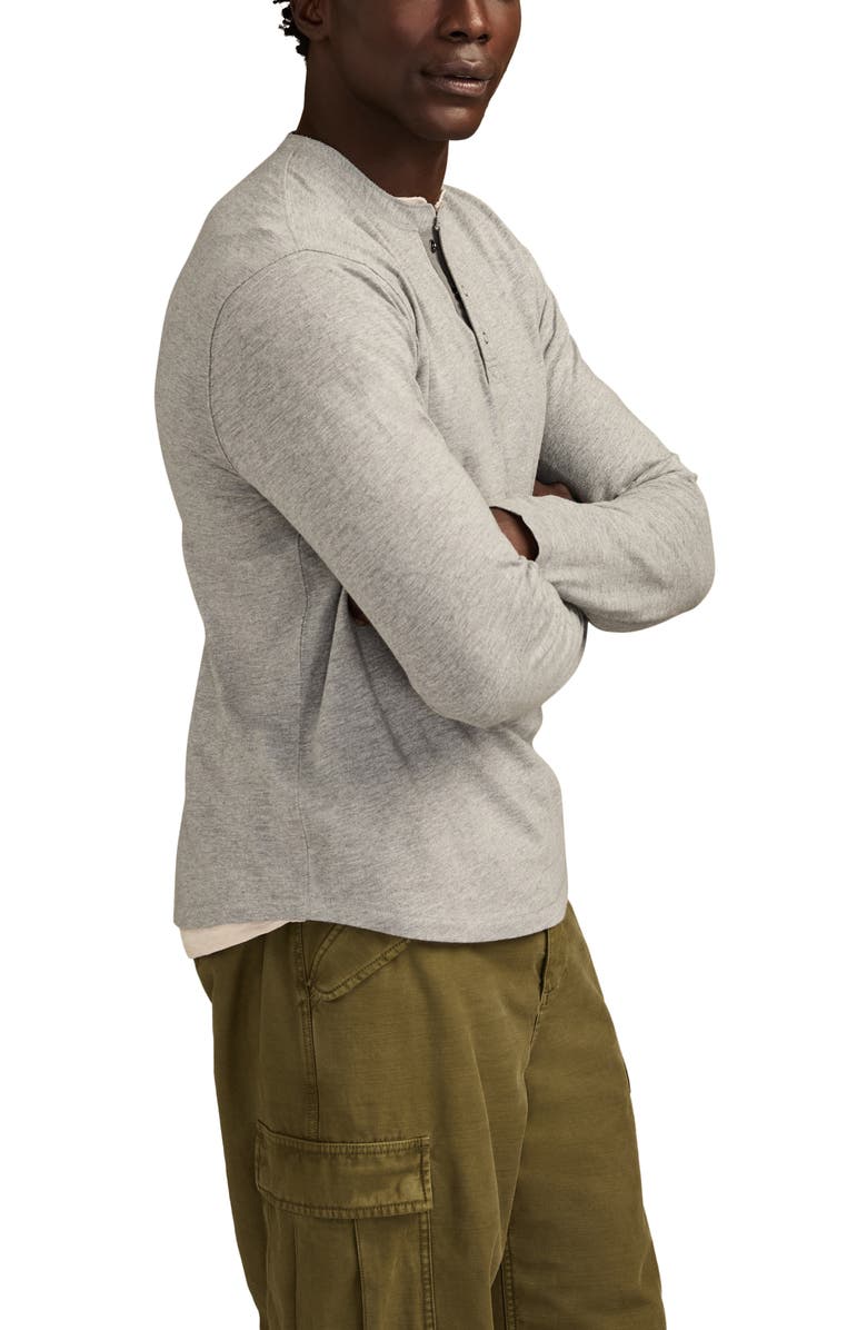 Lucky Brand Slubbed Heather Cotton Henley, Alternate, color, Heather Grey