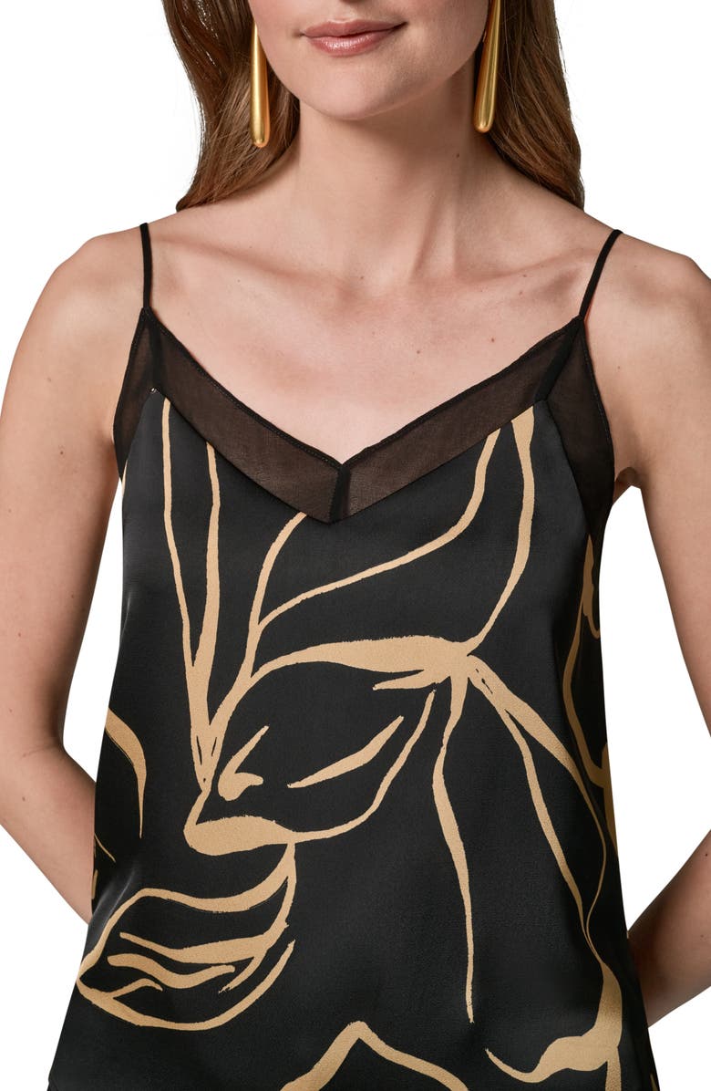 Donna Karan New York Print Sheer Trim Camisole, Alternate, color, 