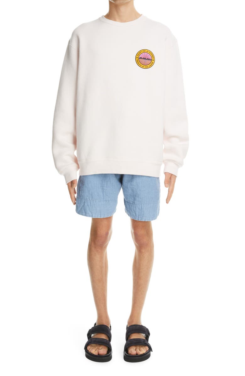 Isabel Marant Mikolo Cotton Blend Logo Patch Sweatshirt, Alternate, color,