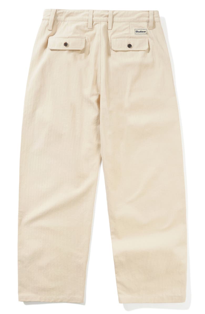 Butter Goods Pleat Front Cotton Pants, Alternate, color, Sandstone
