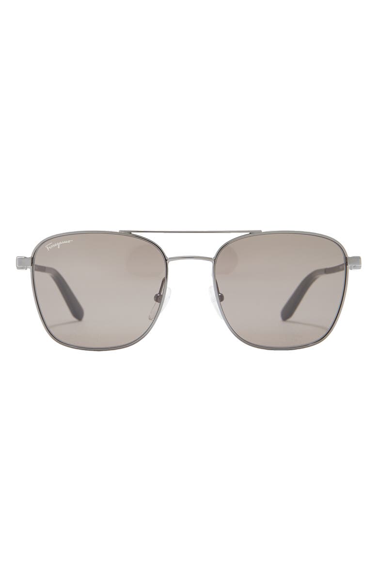 FERRAGAMO Salvatore Ferragamo Gancio 53mm Navigator Sunglasses, Main, color,