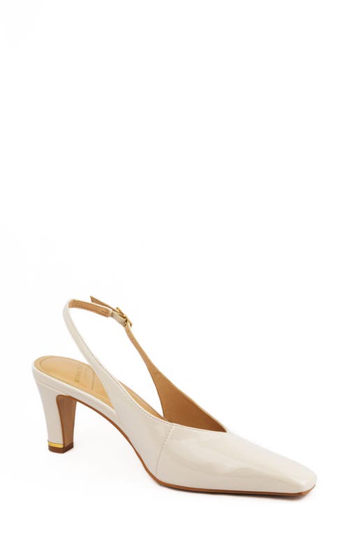 Kenneth Cole Meilani Patent Point Toe Slingback In Ecru Patent