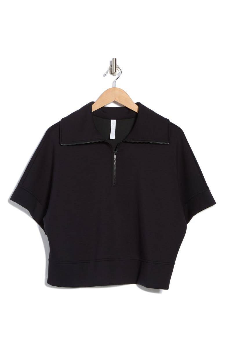 Z by Zella Whisper Quarter Zip Knit Top, Alternate, color, 