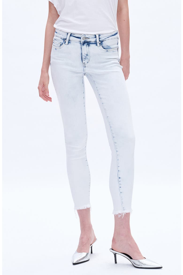 Raw Hem Crop Skinny Jeans, Main, color, SNOWFLAKE