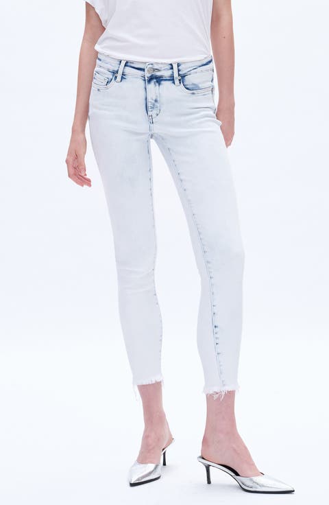 Raw Hem Crop Skinny Jeans