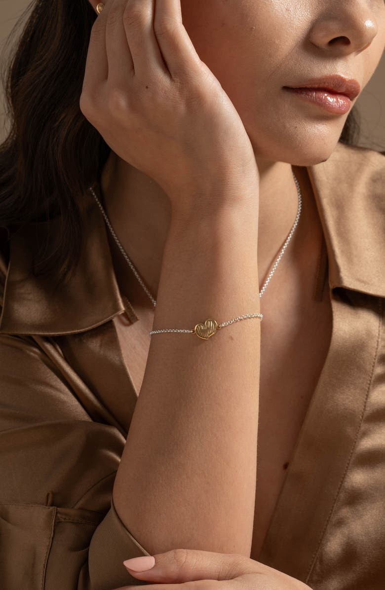 Dower & Hall Humbug Heart Chain Bracelet, Alternate, color, Silver And Gold