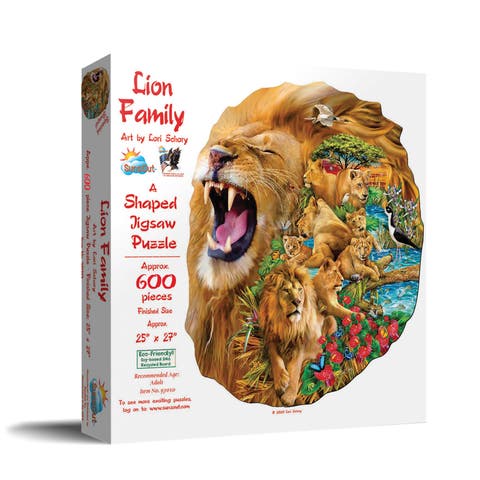Lion Family 600 piece Jigsaw Puzzle for Adults Special Shape