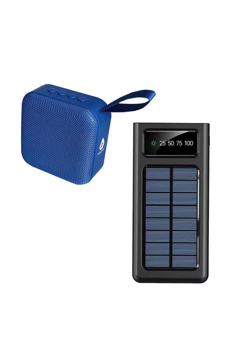 PURSONIC Adventure Power & Sound Bundle - Portable Solar Power Bank + 360° Wireless Speaker, Main, color, Black