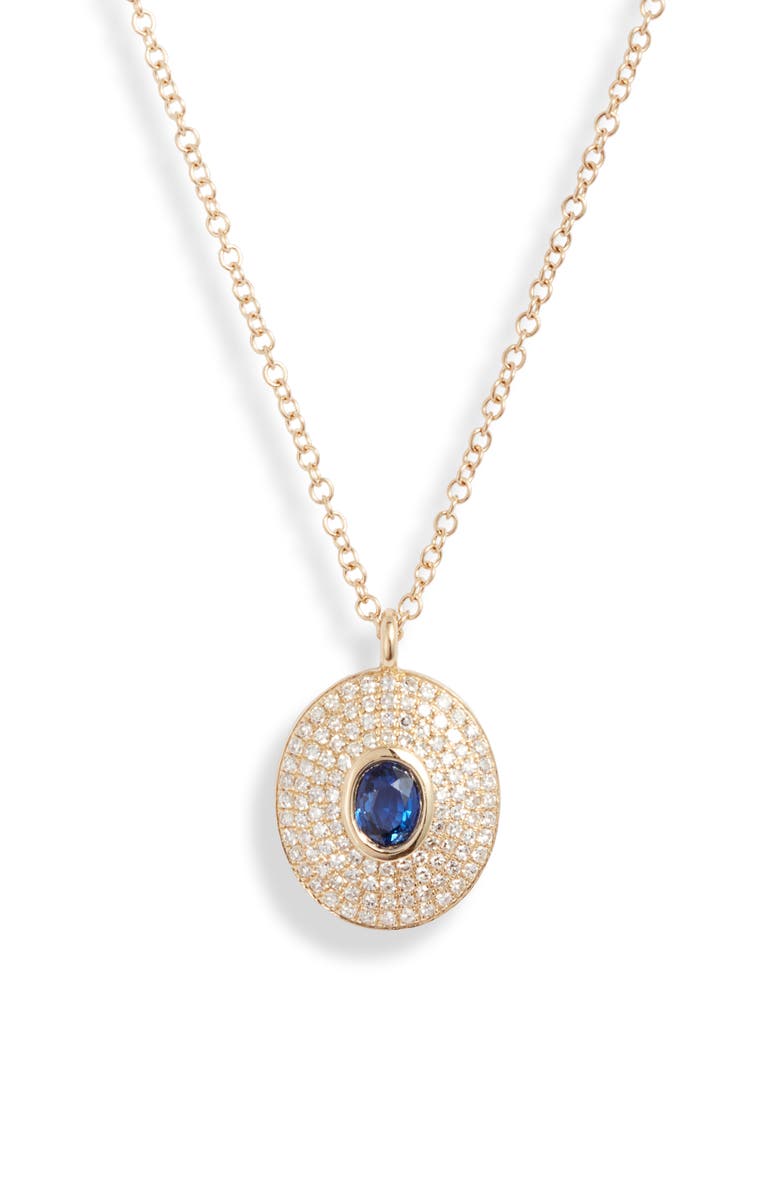 EF Collection Sapphire & Diamond Pendant Necklace, Main, color,