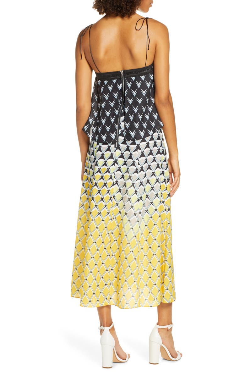 CAARA Frenta Ombré Geo Print Popover Midi Sundress, Alternate, color, 