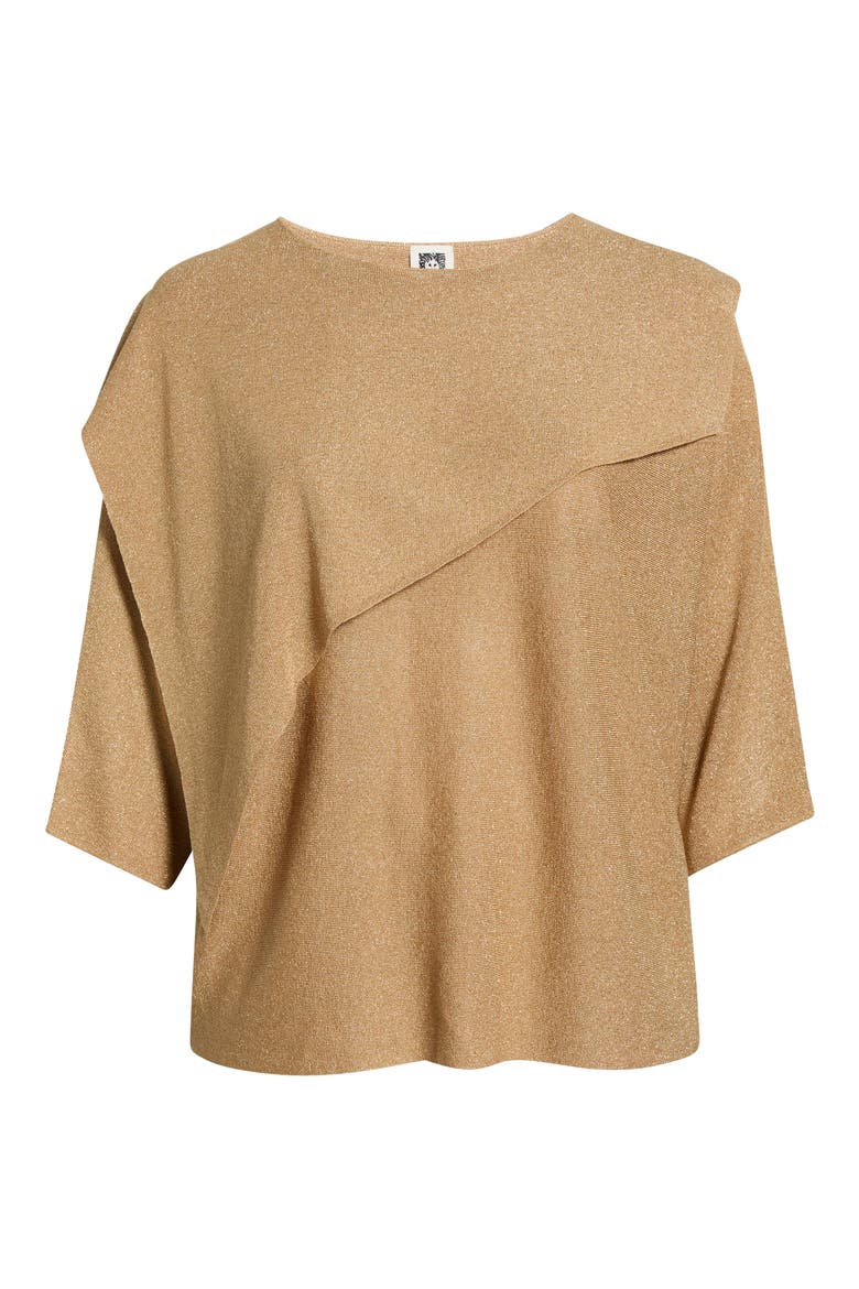 Asymmetrical Cape Sweater, Alternate, color, LIGHT GOLD