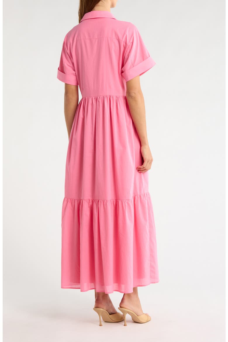 Astera Tiered Maxi Shirtdress, Alternate, color, PINK