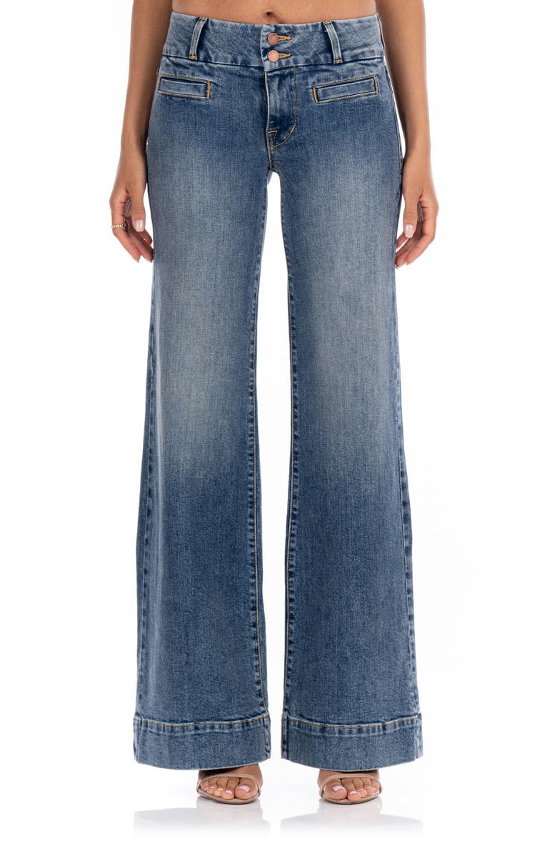 Fidelity Denim Aloe Mid Rise Wide Leg Jeans, Main, color,
