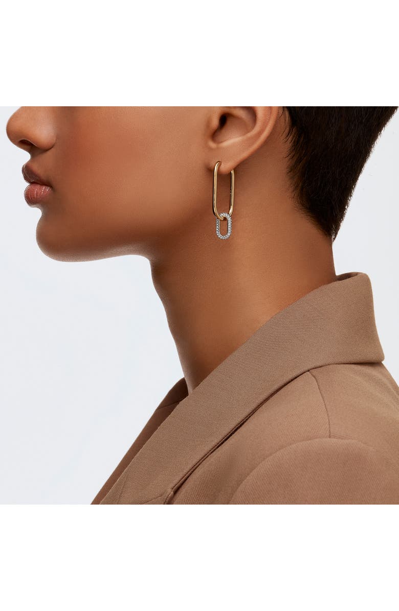 Swarovski Time Asymmetrical Hoop Earrings, Alternate, color, 