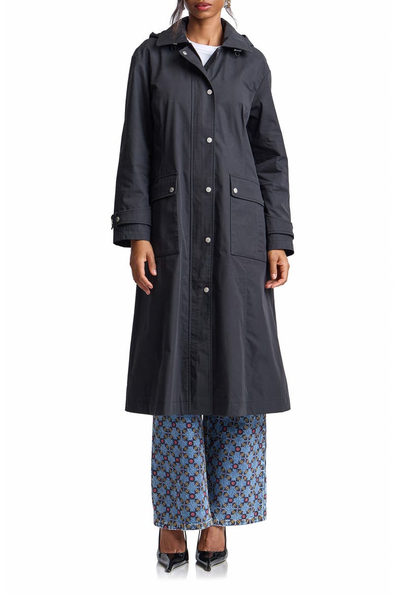 Swing Rain Trench Coat, Main, color, BLACK