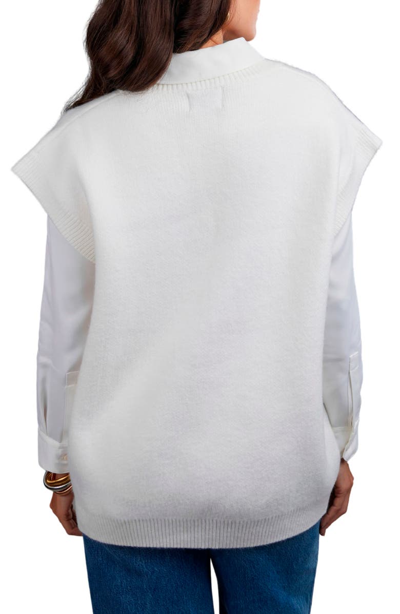 SAACHI Cotton Sweater Vest, Alternate, color, White