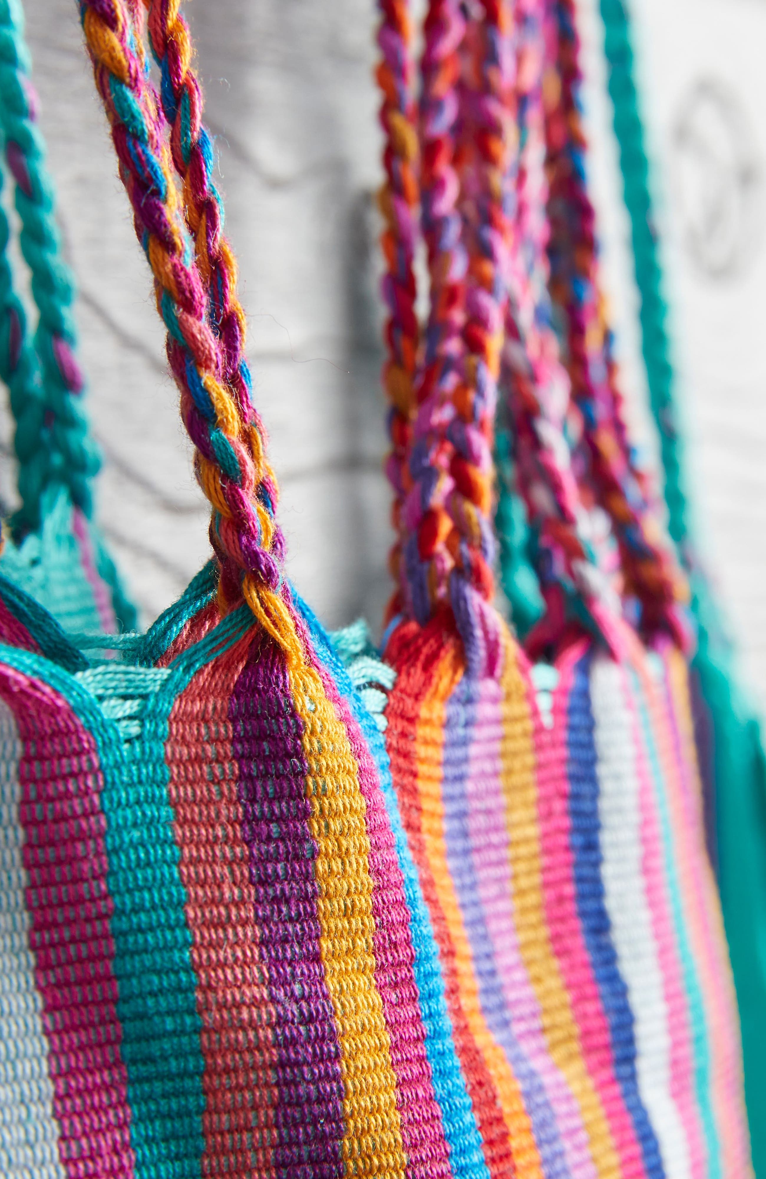 Chiapas Woven Hammock Market Bag, Alternate, color, Aqua