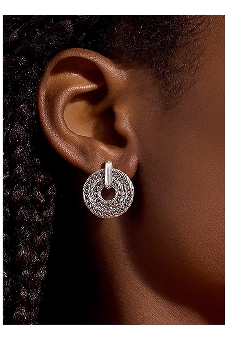 Icon Link Frontal Hoop Earrings, Alternate, color, SILVER