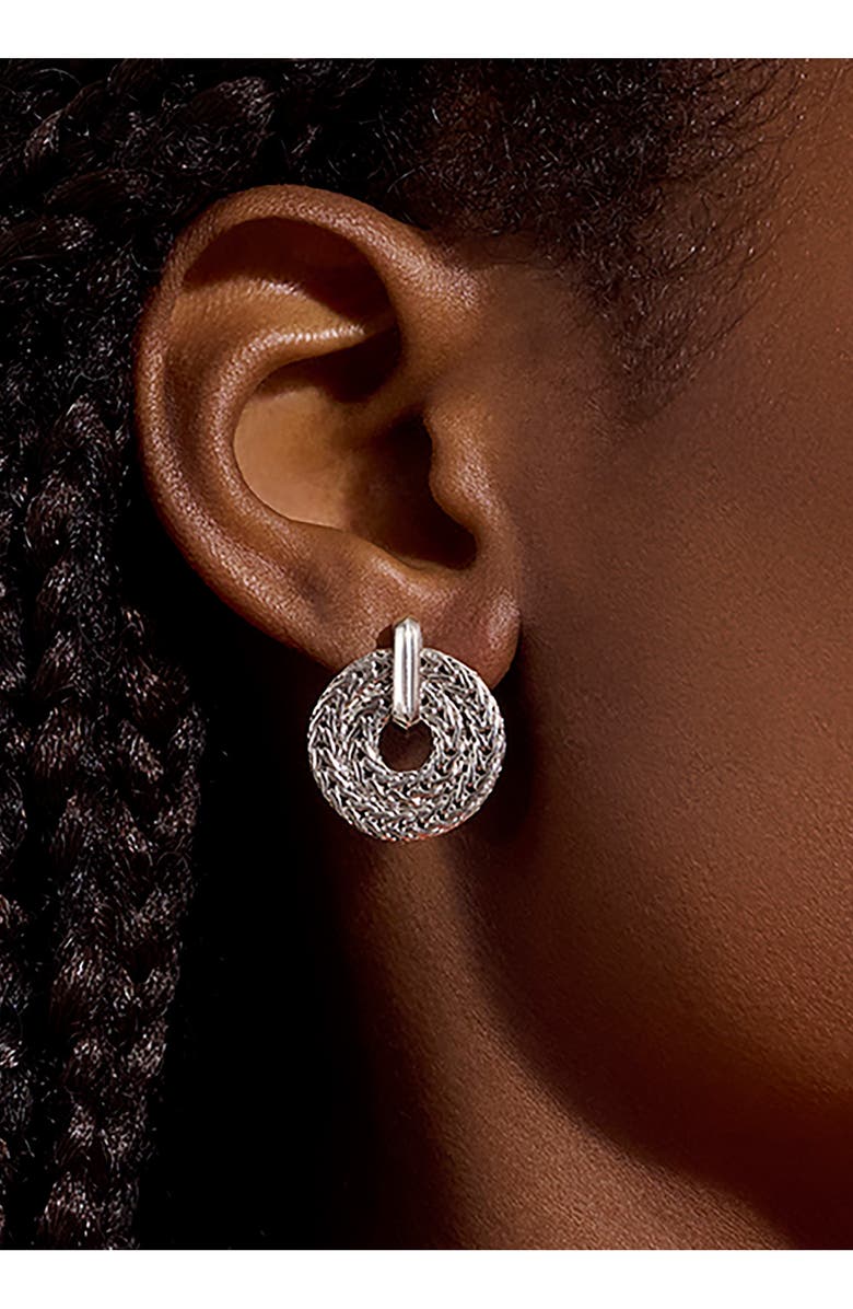 John Hardy Icon Link Frontal Hoop Earrings, Alternate, color, Silver