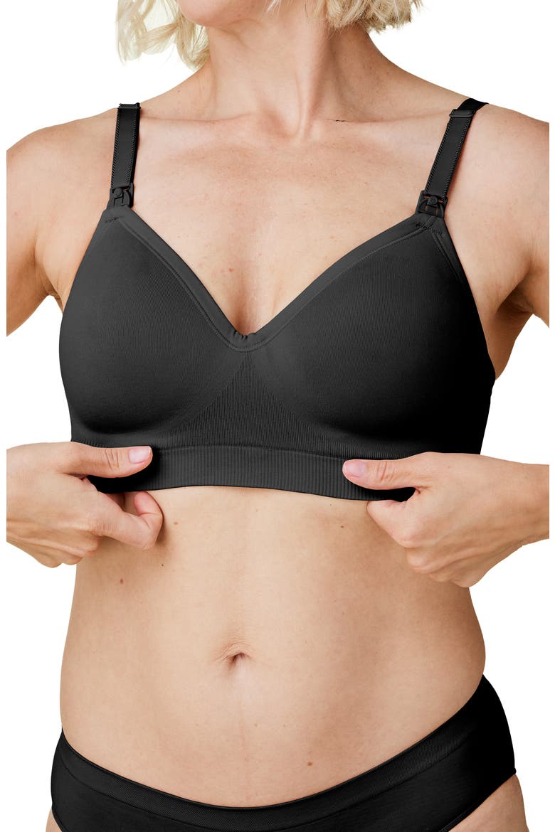 Plunge Wireless Maternity/Nursing Bra, Alternate, color, BLACK
