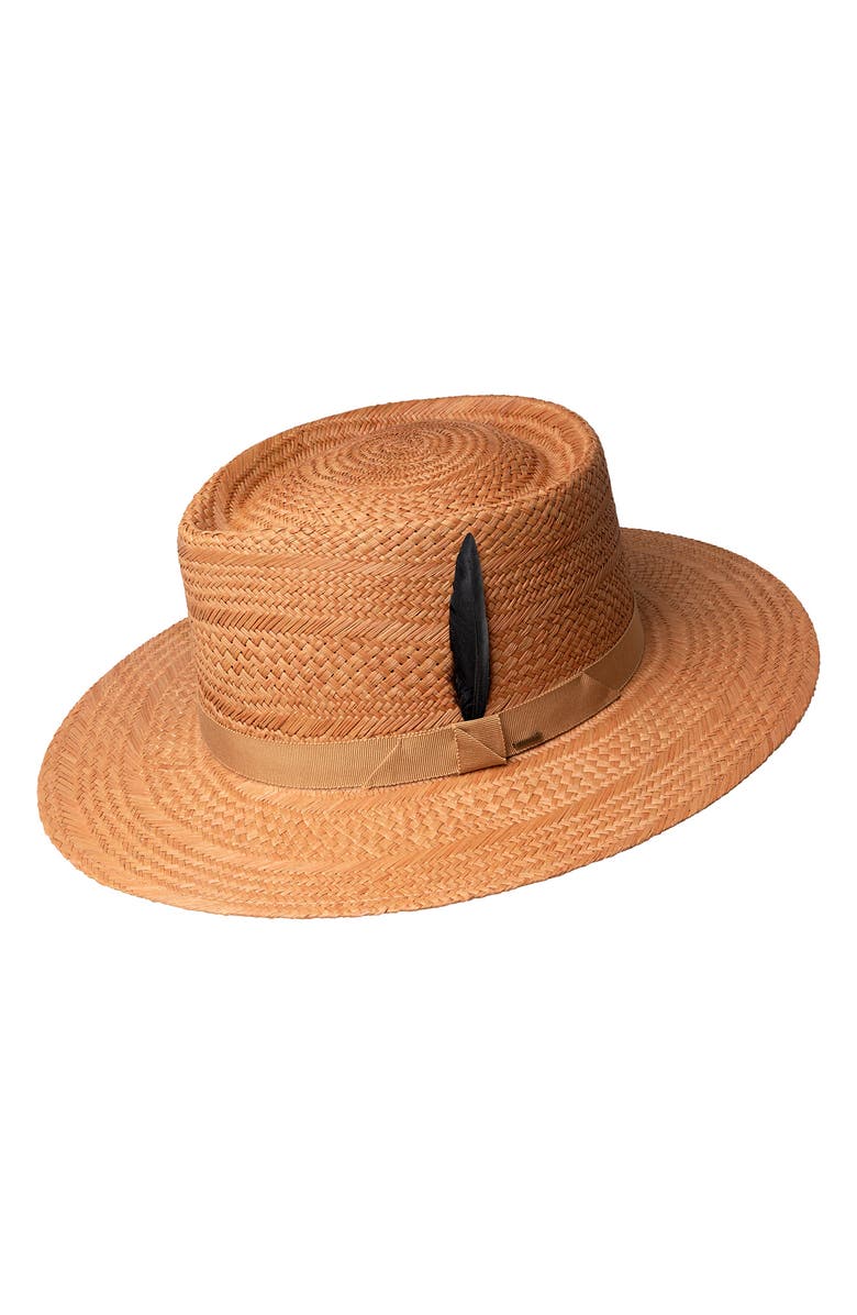 Bailey Alix Straw Fedora, Main, color, Grit