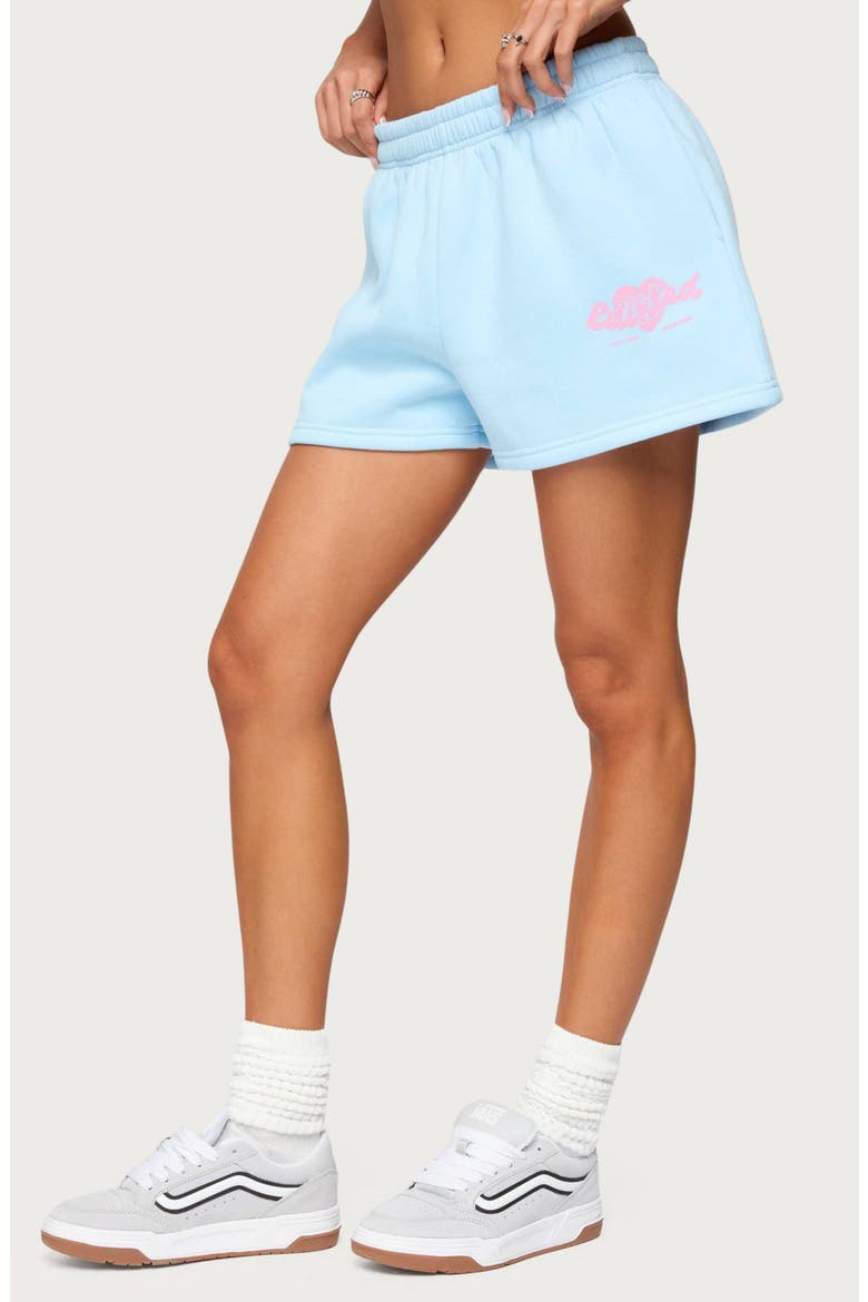 Logo Fleece Sweatshorts, Alternate, color, LIGHT-BLUE