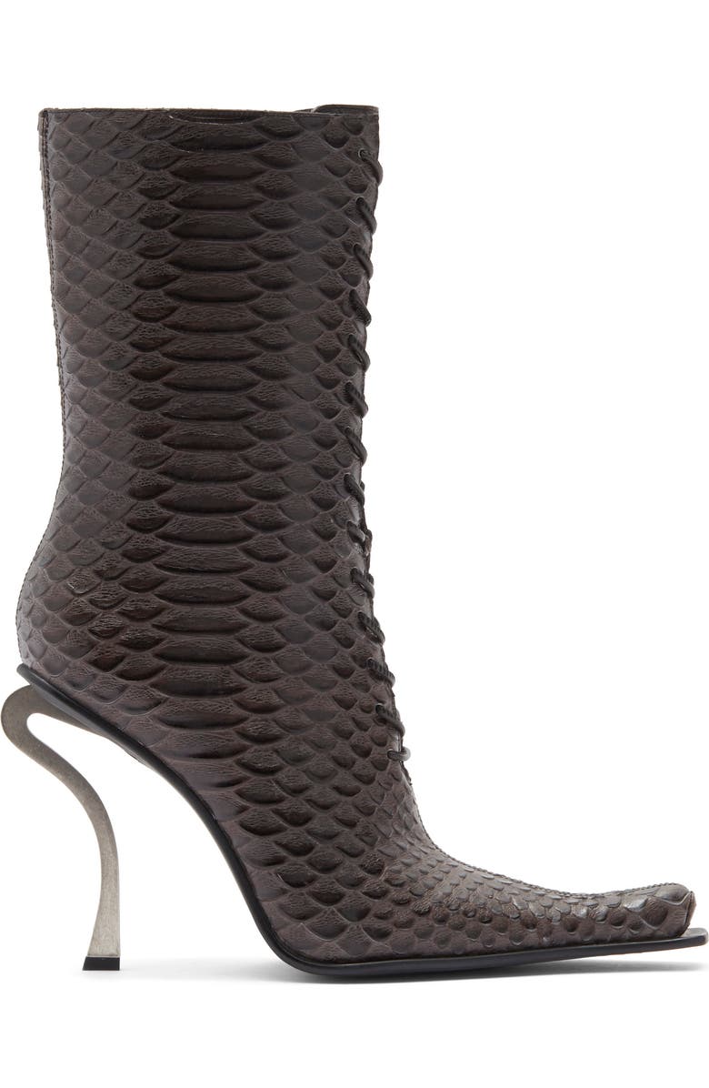 Jeffrey Campbell Rembrandt Pointy Toe Lace-Up Boot, Alternate, color, Grey Snake