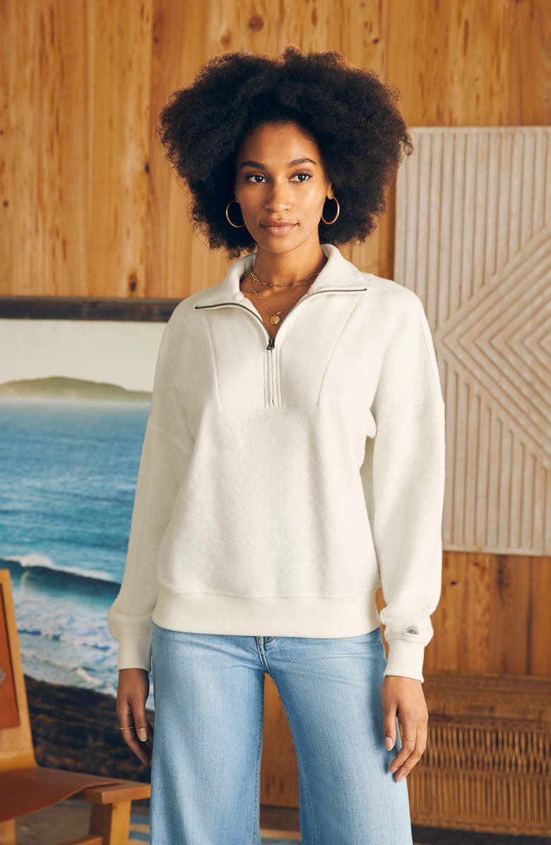 Faherty Beach Quarter Zip Fleece Pullover, Alternate, color, 