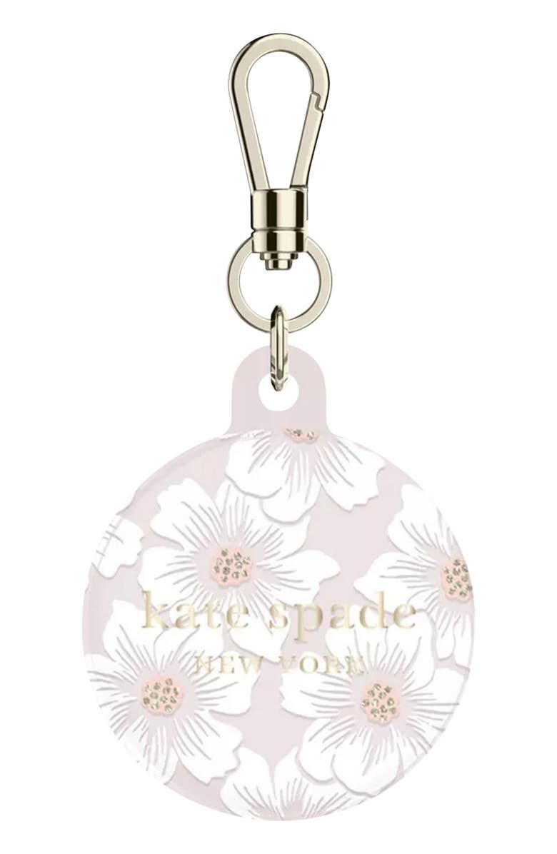Kate Spade New York hollyhock airtag keychain, Main, color, Hollyhock/ Blush/ Cream