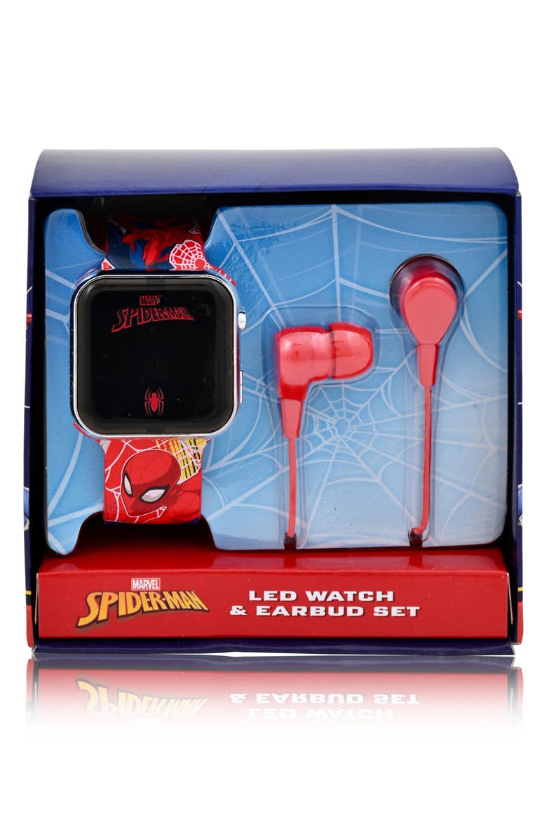 Accutime Kids' Spider-Man Square Watch & Earbuds Set, Alternate, color, 