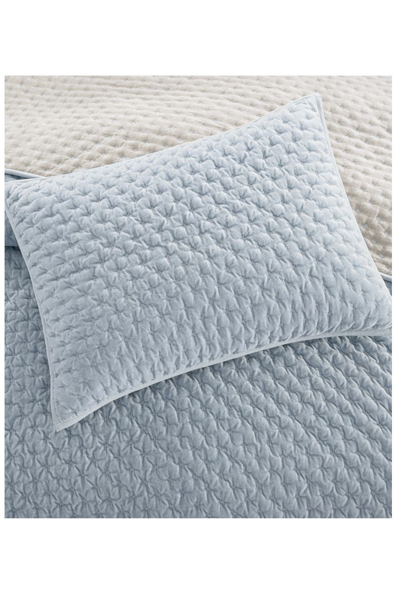 Velvet Quilt & Shams Set, Alternate, color, BLUE