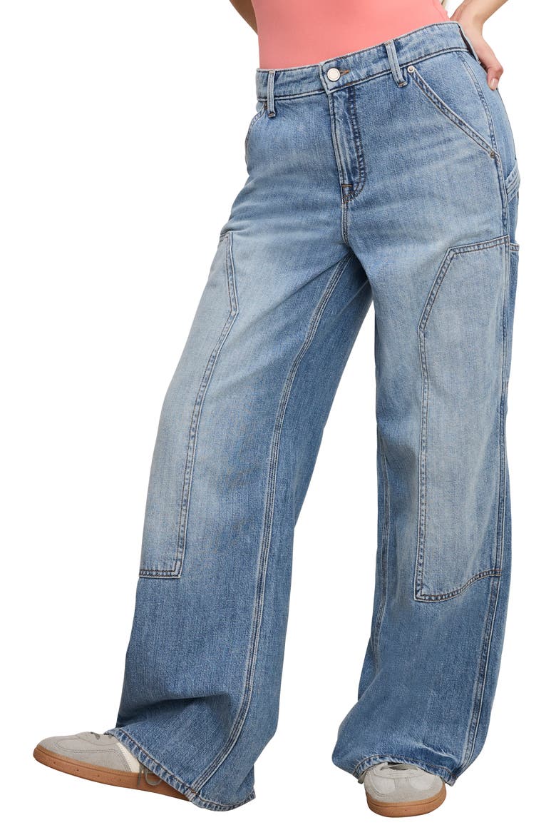 Good Standard Ease Petite Carpenter Jeans, Main, color, INDIGO879