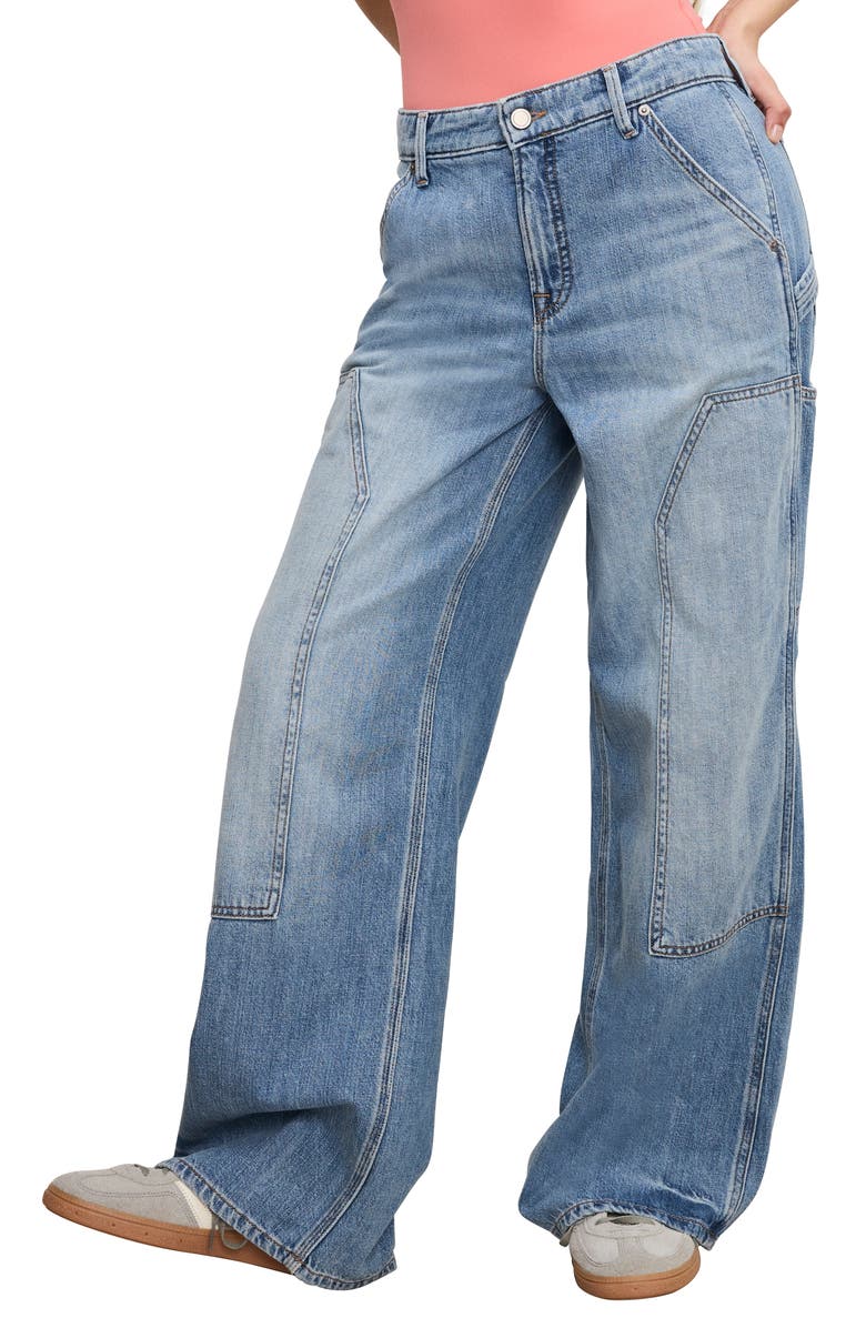 Good American Good Standard Ease Petite Carpenter Jeans, Main, color, Indigo879