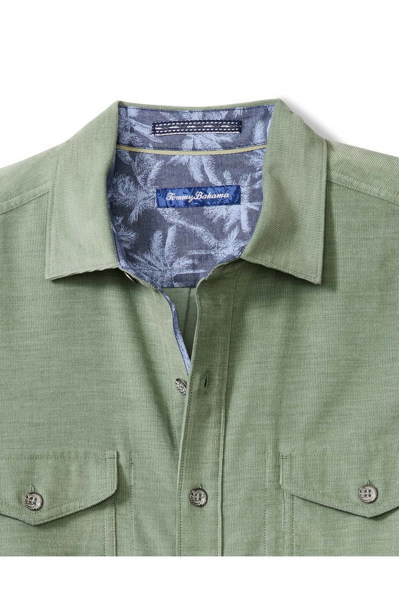 Tommy Bahama Coastline Cord Heather Bay Cotton Corduroy Button-Up Shirt, Alternate, color, Dark Spa Heather