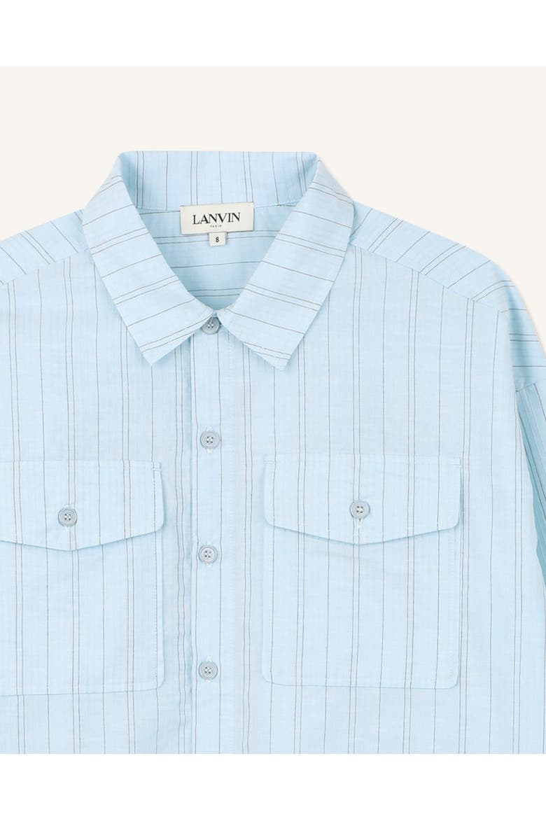 Kids Long-Sleeved Shirt In Cotton, Alternate, color, Blue