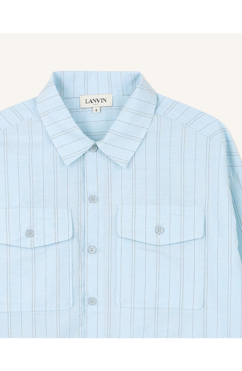 Lanvin Kids Long-Sleeved Shirt In Cotton, Alternate, color, Blue