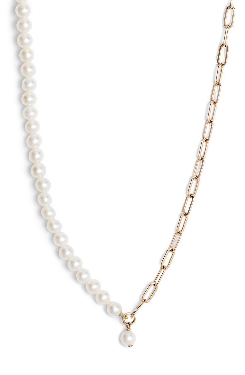Poppy Finch Pearl Chain Link Choker, Main, color, 