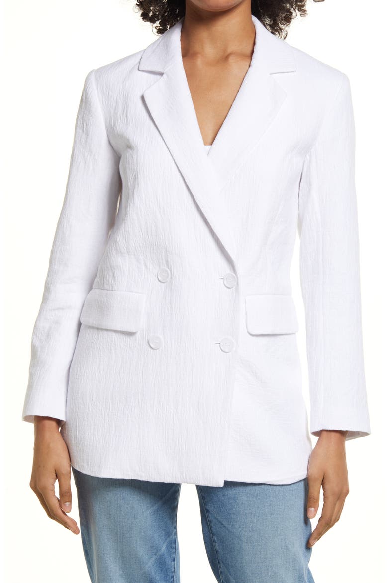 Relaxed Blazer, Alternate, color, WHITE