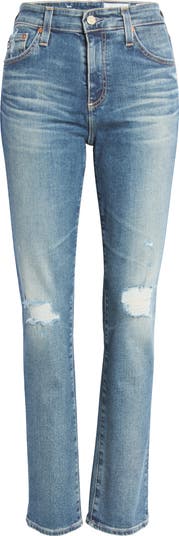 Mari Mid Rise Slim Straight Leg Jeans
