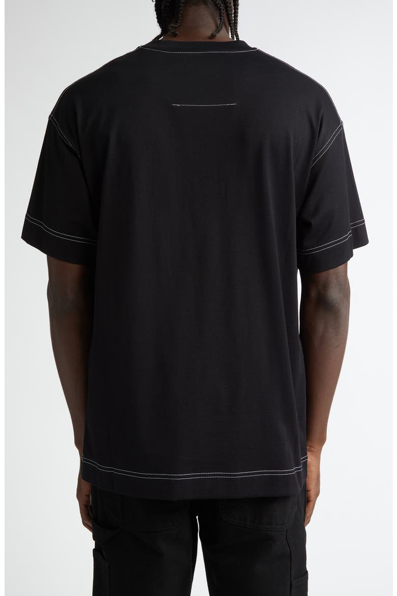 Boxy Fit 4G Embroidered T-Shirt, Alternate, color, BLACK/ WHITE
