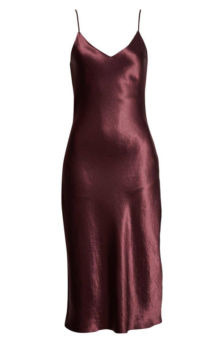 rag & bone Mallory Midi Slipdress, Alternate, color, Burgundy