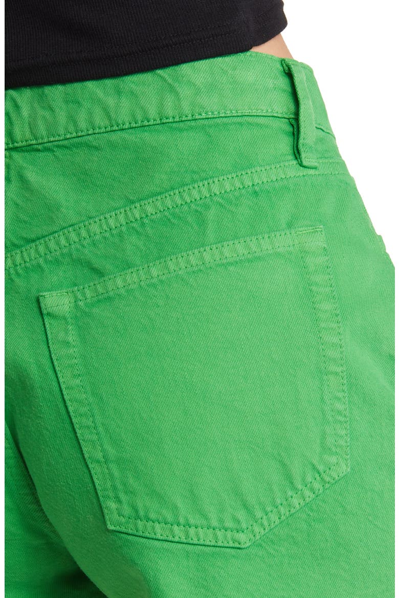 Le Brigette High Waist Raw Edge Denim Shorts, Alternate, color, PERIDOT
